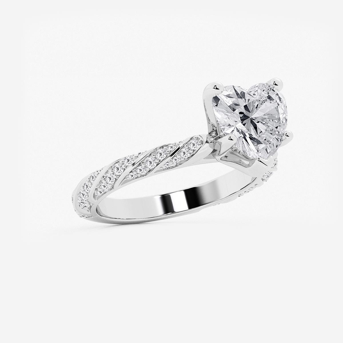 Additional Image 1 for  4 2/5 ctw Heart Lab Grown Diamond Ribbon Engagement Ring