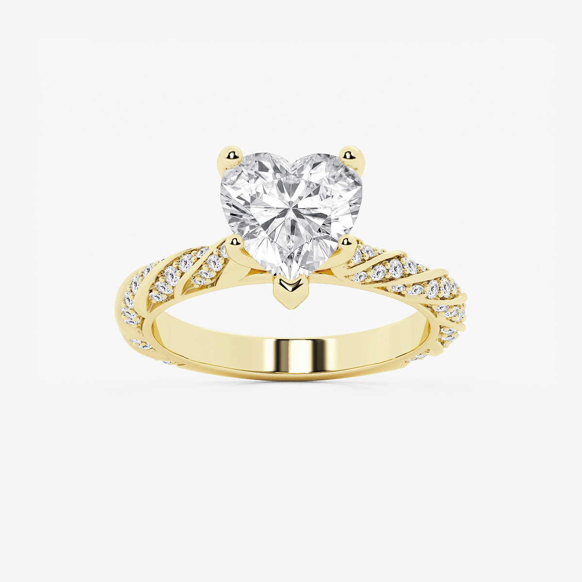 3 7/8 ctw Heart Lab Grown Diamond Ribbon Engagement Ring