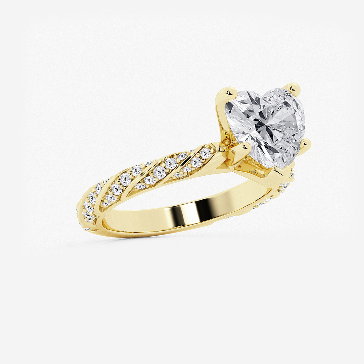 Additional Image 1 for  3 7/8 ctw Heart Lab Grown Diamond Ribbon Engagement Ring