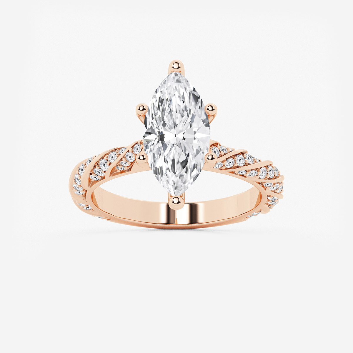 3 ctw Marquise Lab Grown Diamond Ribbon Engagement Ring