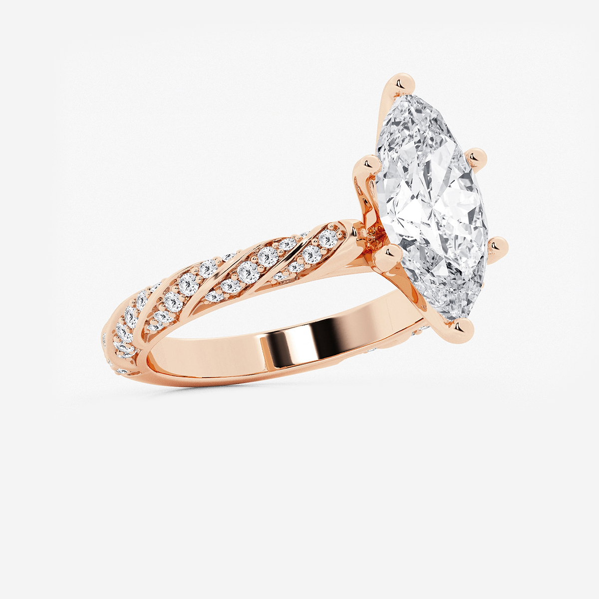 Additional Image 1 for  3 ctw Marquise Lab Grown Diamond Ribbon Engagement Ring