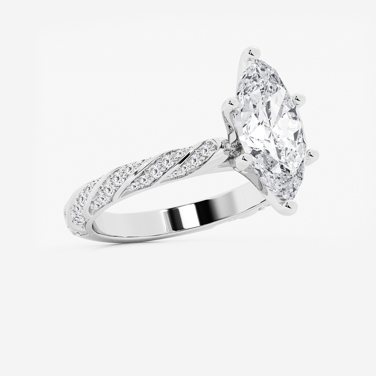 Additional Image 1 for  3 ctw Marquise Lab Grown Diamond Ribbon Engagement Ring