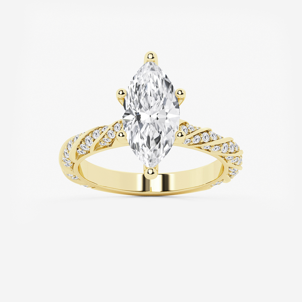 3 ctw Marquise Lab Grown Diamond Ribbon Engagement Ring