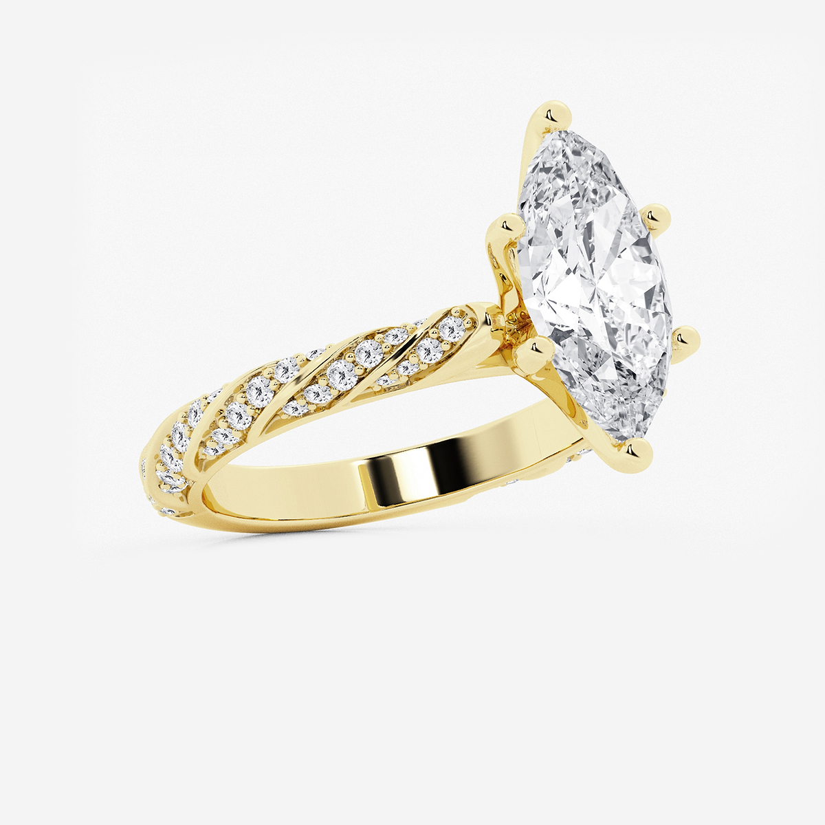 Additional Image 1 for  3 ctw Marquise Lab Grown Diamond Ribbon Engagement Ring