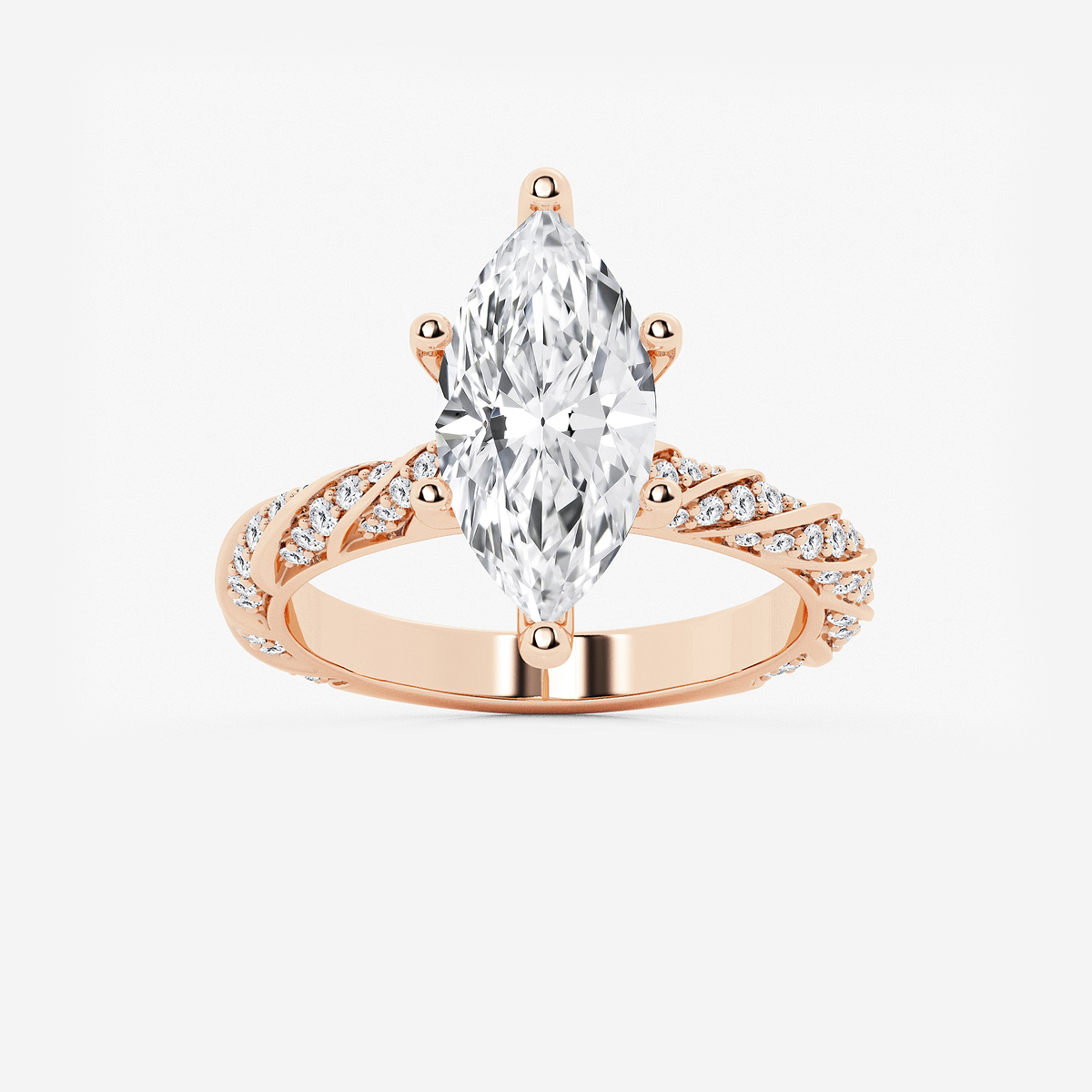 4 2/5 ctw Marquise Lab Grown Diamond Ribbon Engagement Ring