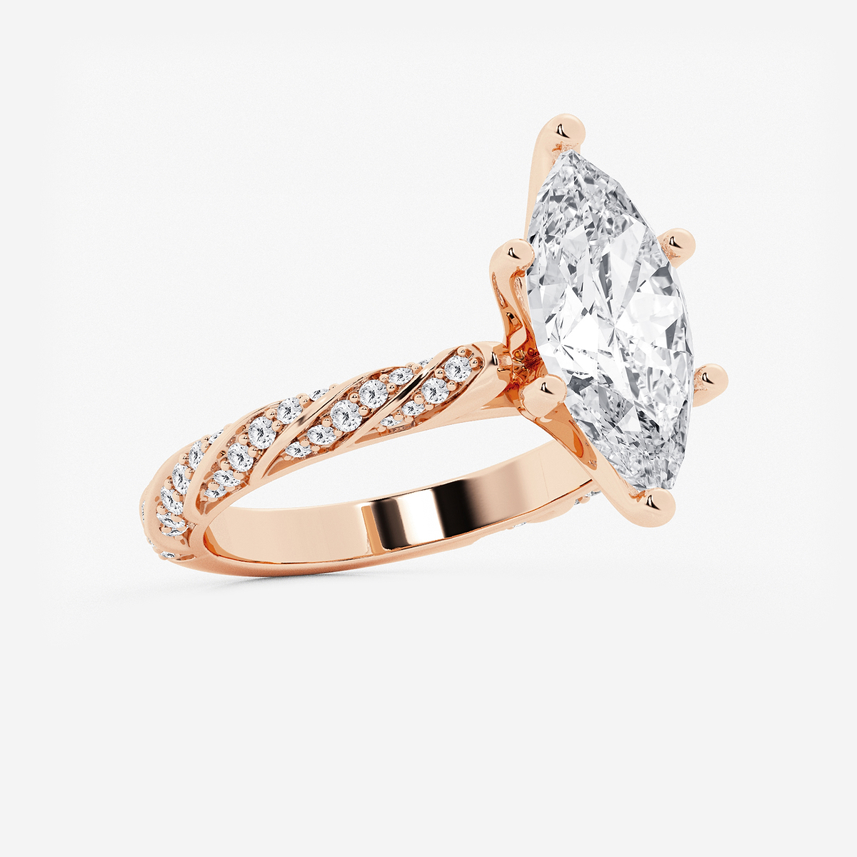 Additional Image 1 for  4 2/5 ctw Marquise Lab Grown Diamond Ribbon Engagement Ring