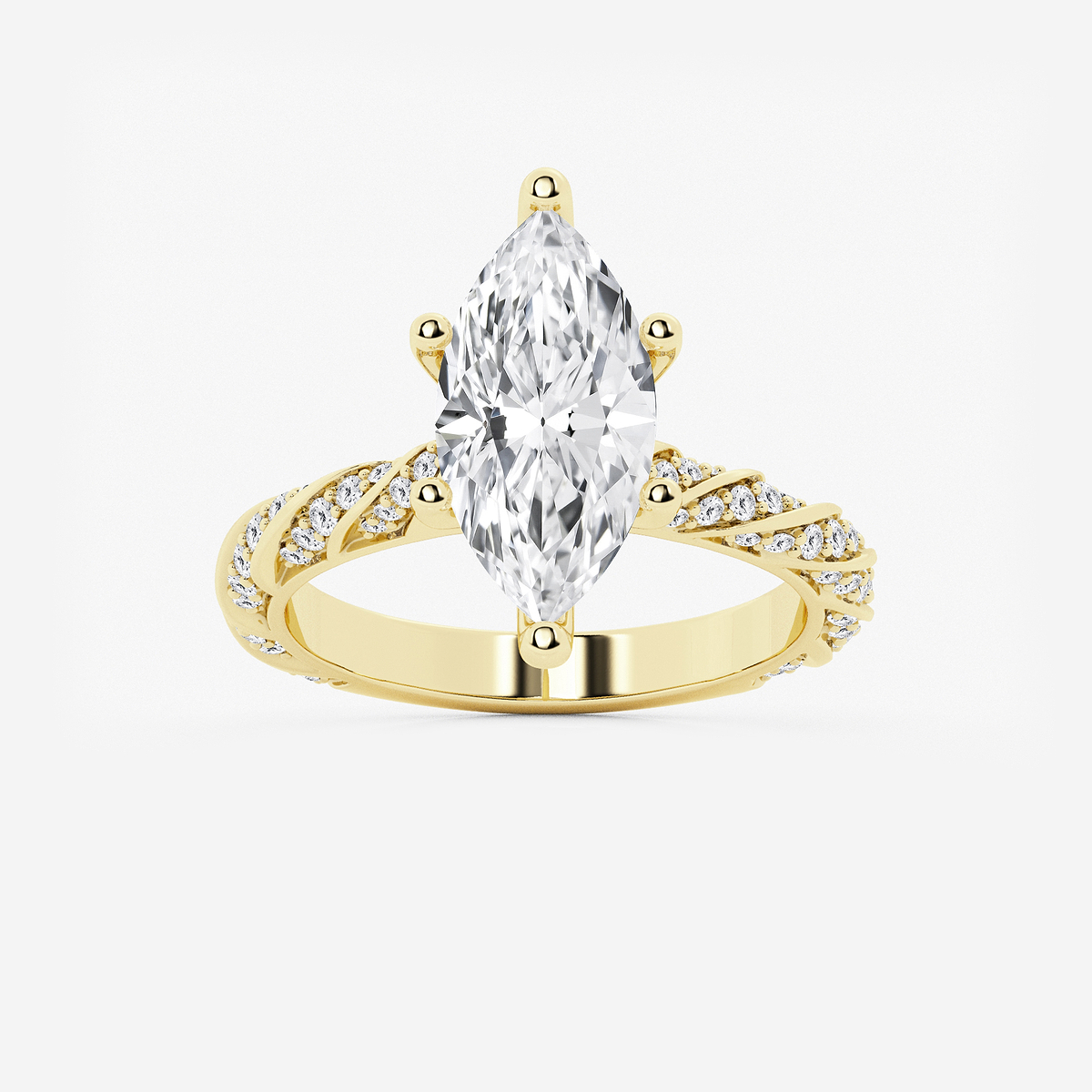 3 7/8 ctw Marquise Lab Grown Diamond Ribbon Engagement Ring