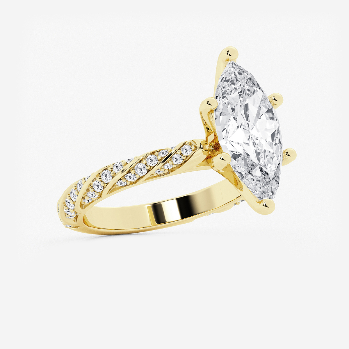 Additional Image 1 for  3 7/8 ctw Marquise Lab Grown Diamond Ribbon Engagement Ring