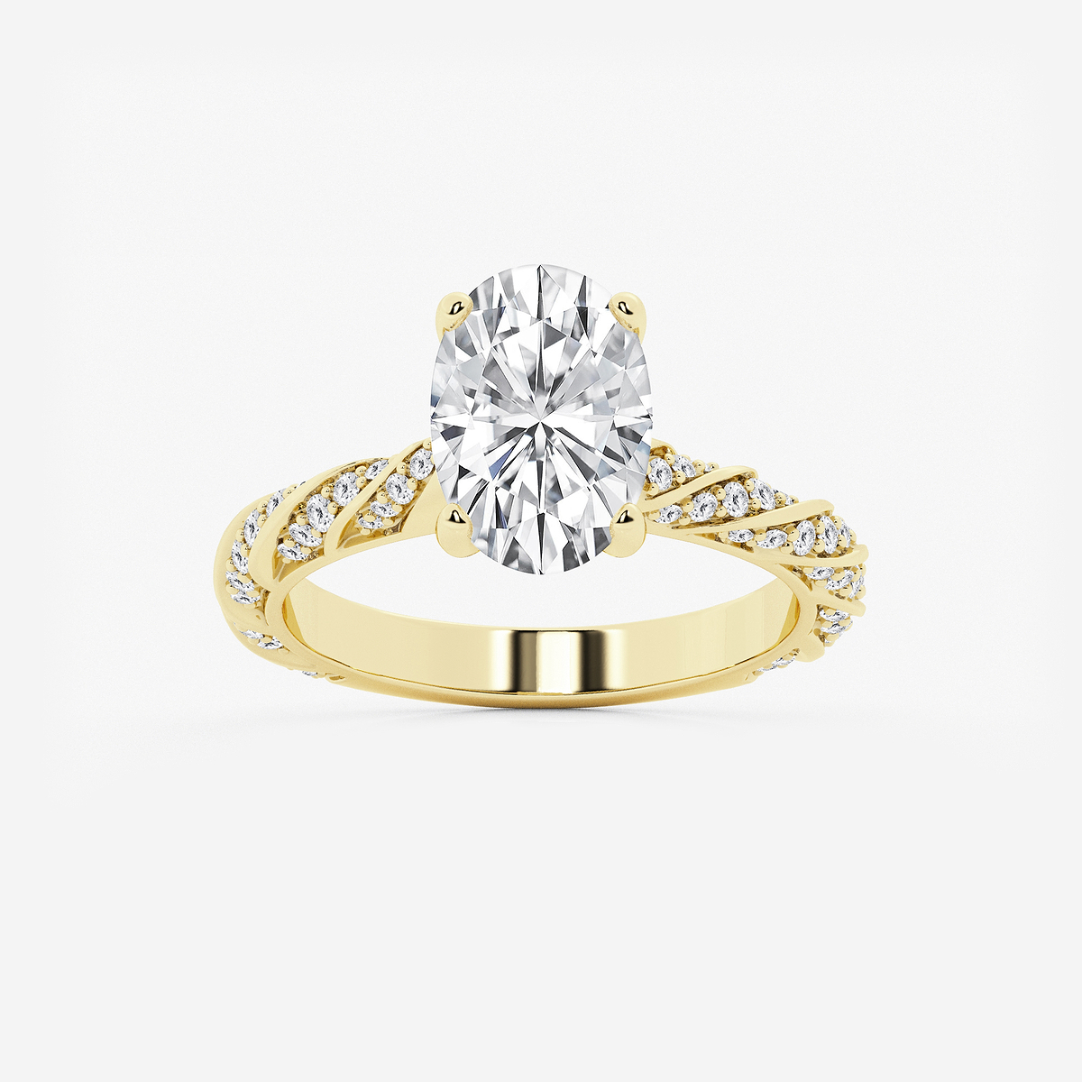 3 ctw Oval Lab Grown Diamond Ribbon Engagement Ring