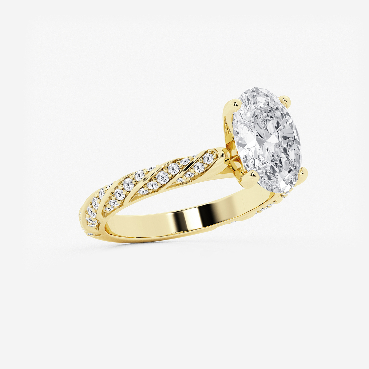 Additional Image 1 for  3 ctw Oval Lab Grown Diamond Ribbon Engagement Ring