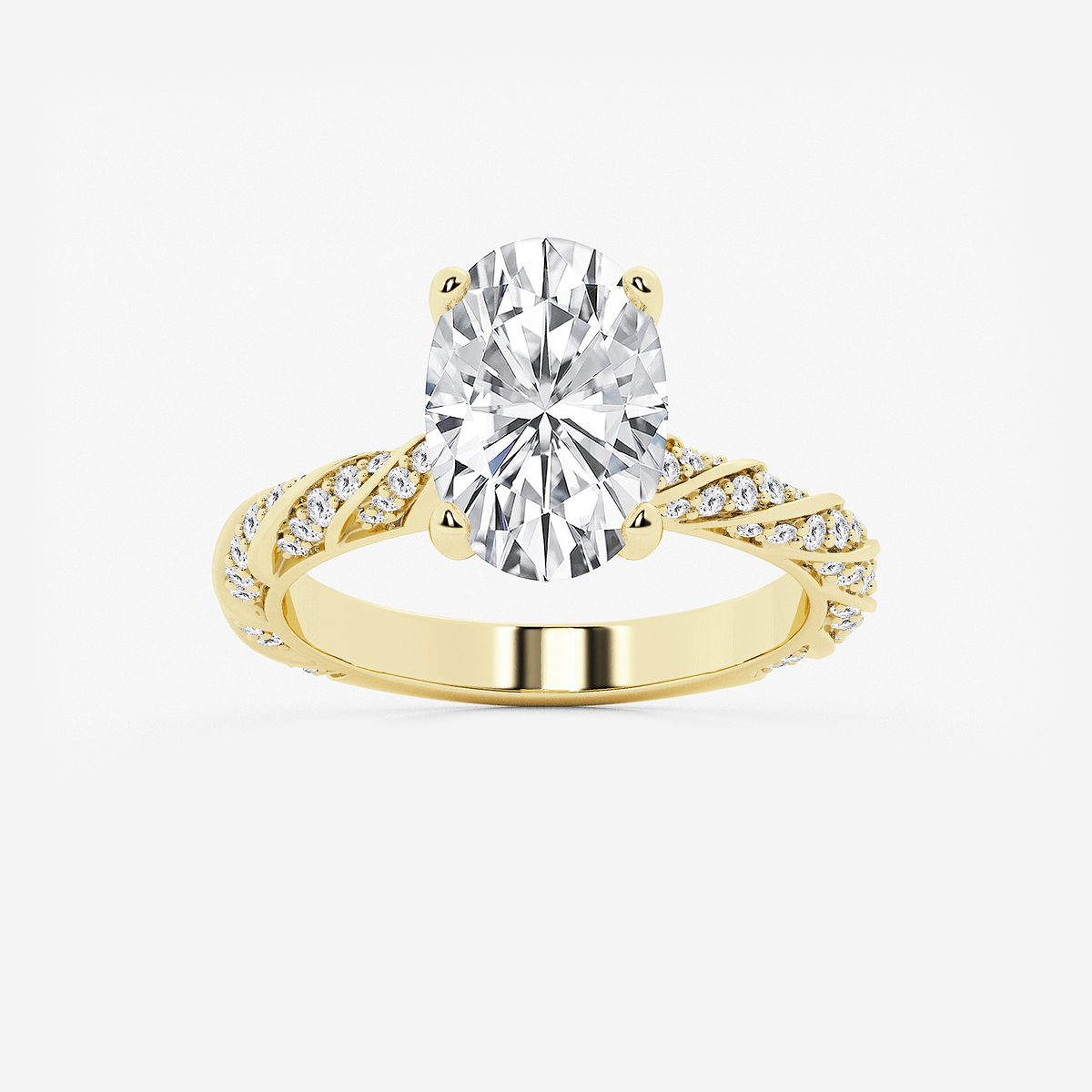 3 2/5 ctw Oval Lab Grown Diamond Ribbon Engagement Ring