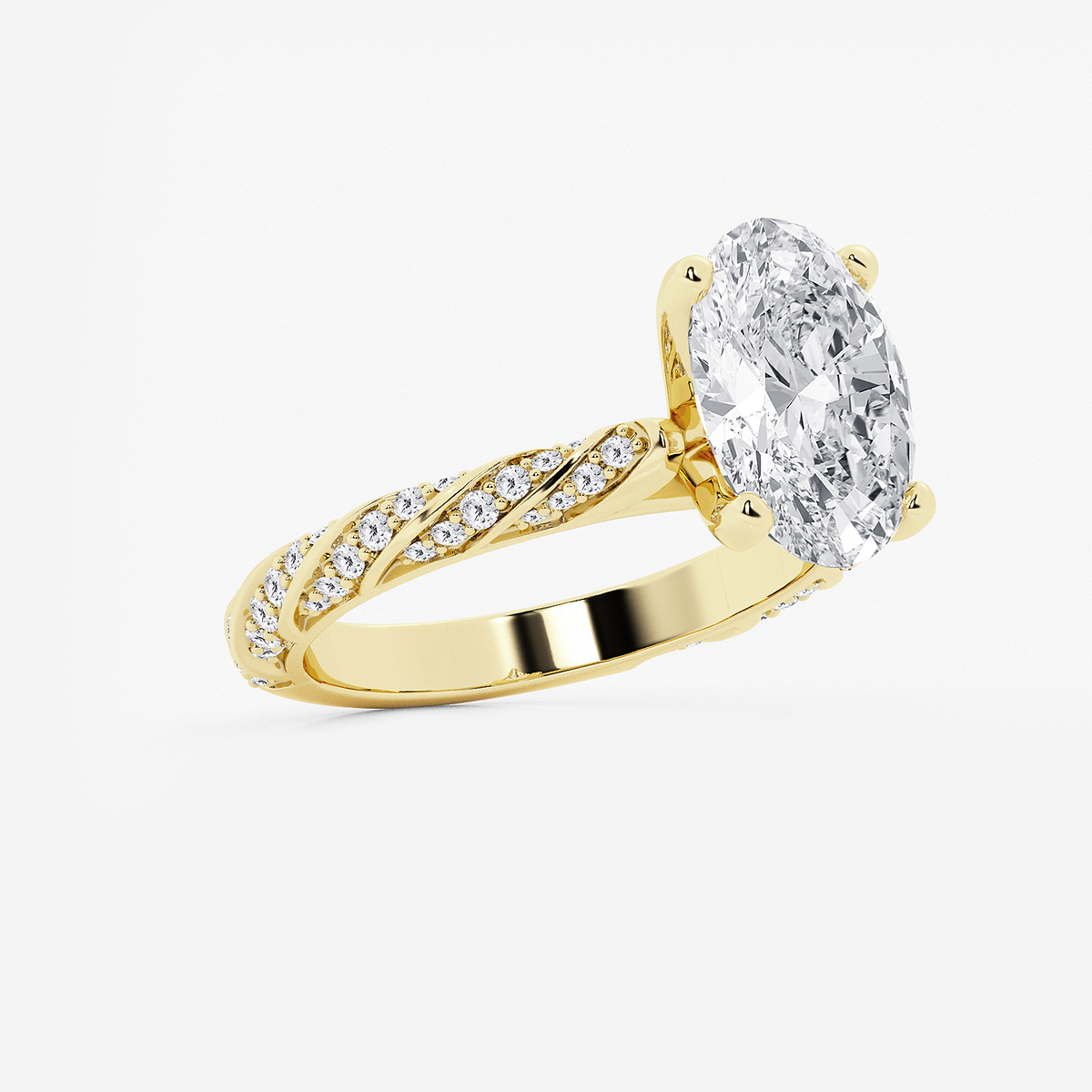 Additional Image 1 for  3 2/5 ctw Oval Lab Grown Diamond Ribbon Engagement Ring