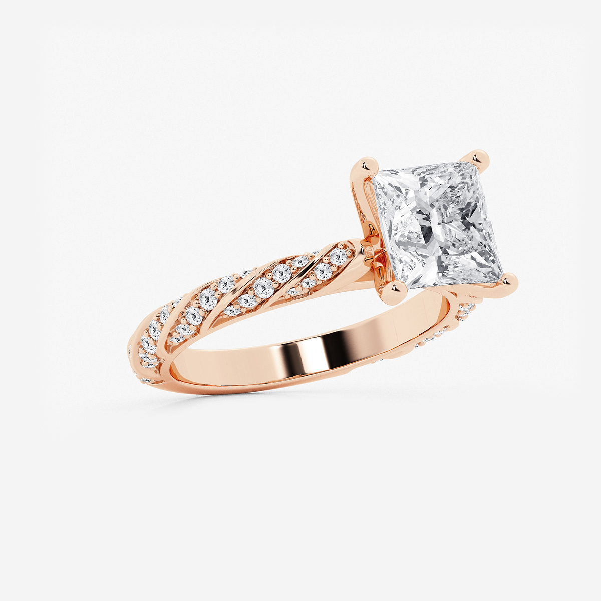 Additional Image 1 for  3 ctw Princess Lab Grown Diamond Ribbon Engagement Ring