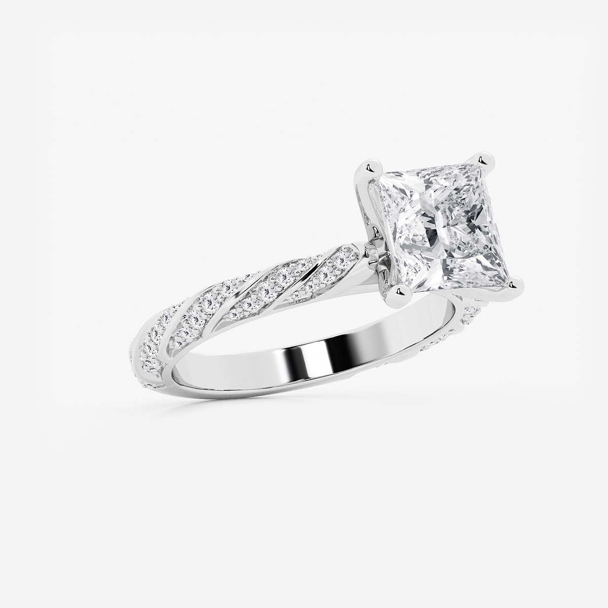 Additional Image 1 for  3 ctw Princess Lab Grown Diamond Ribbon Engagement Ring