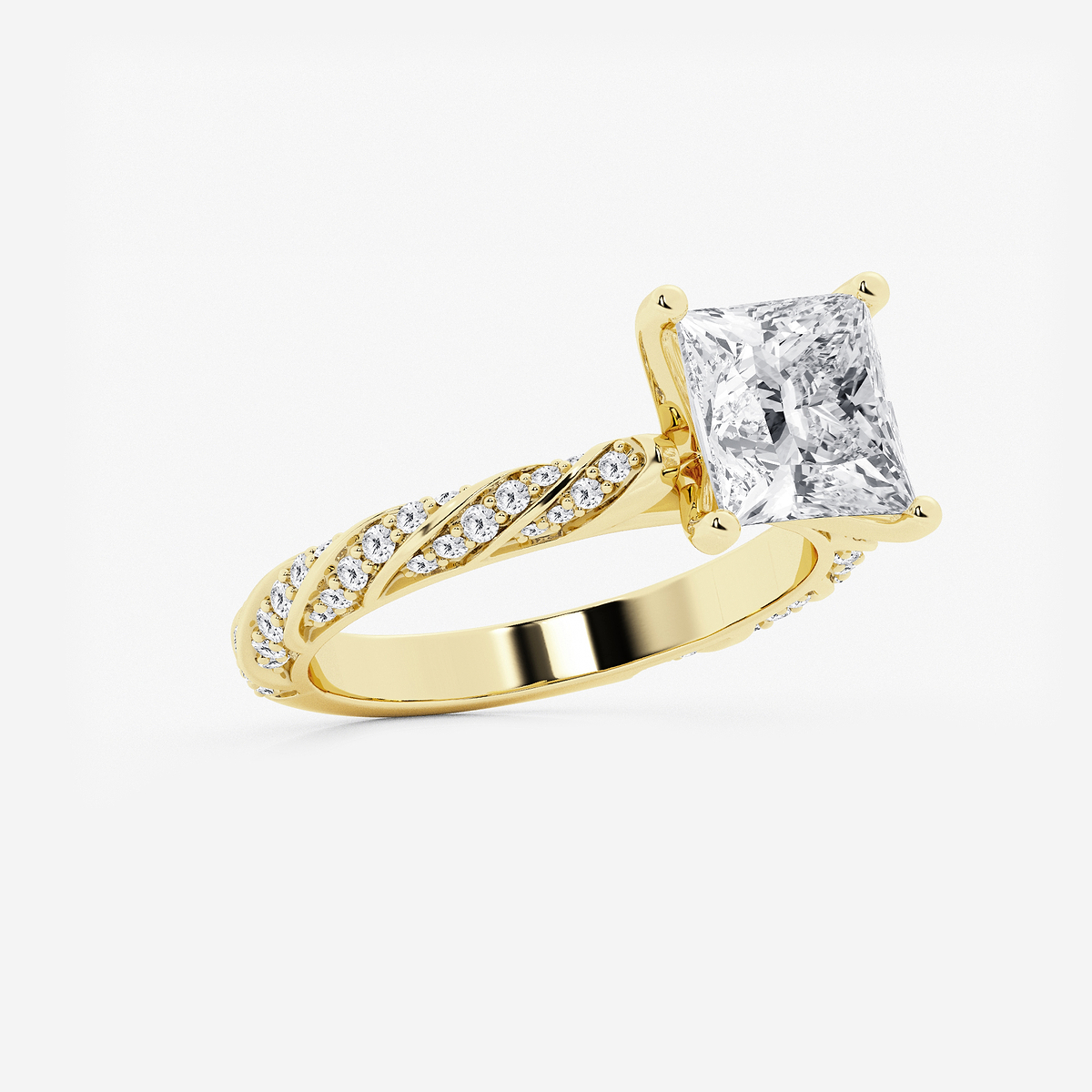 Additional Image 1 for  3 ctw Princess Lab Grown Diamond Ribbon Engagement Ring