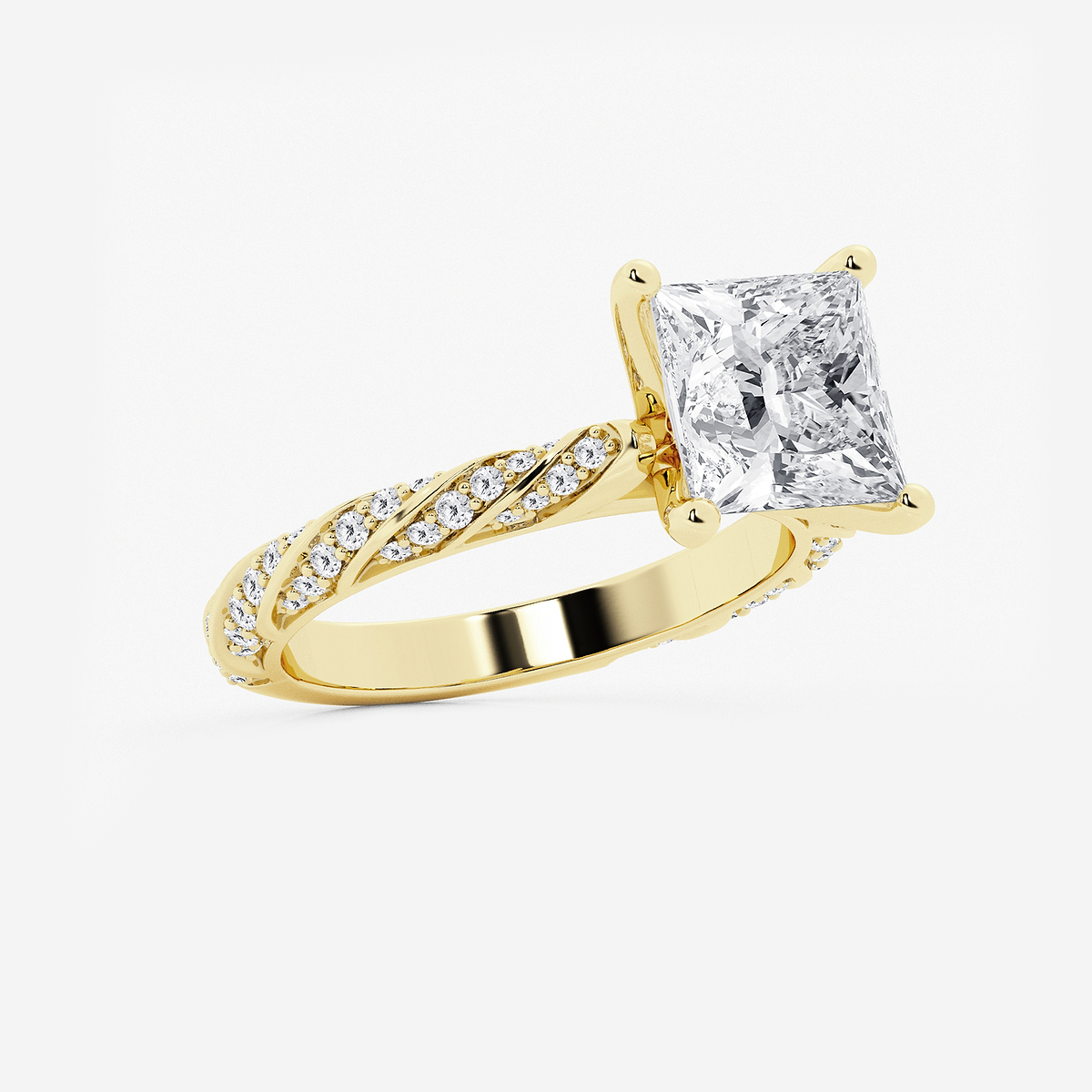 Additional Image 1 for  4 2/5 ctw Princess Lab Grown Diamond Ribbon Engagement Ring