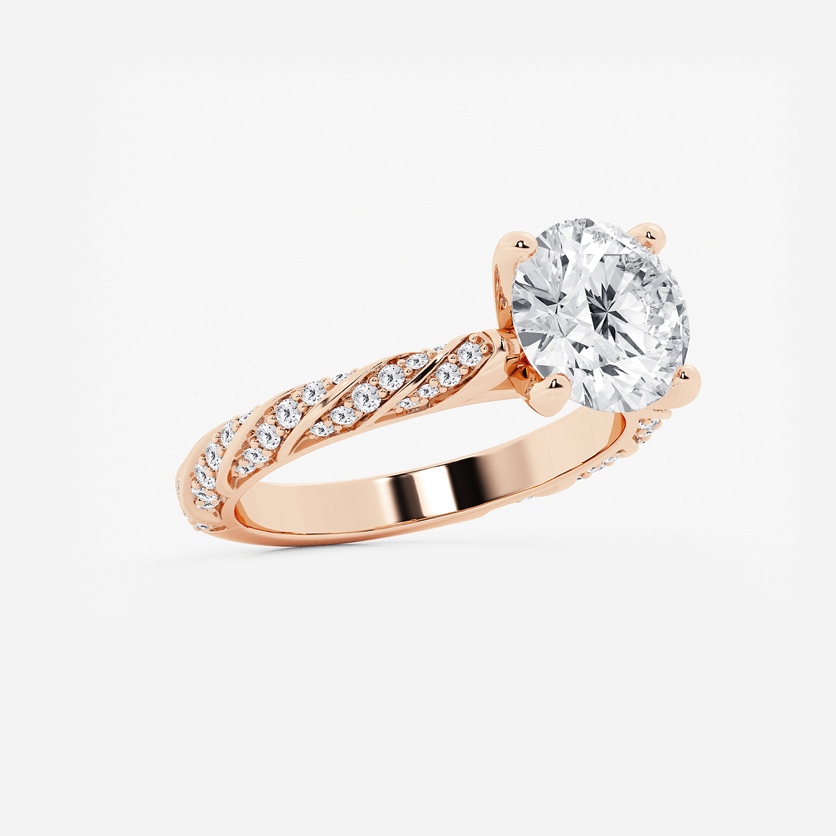 Additional Image 1 for  3 ctw Round Lab Grown Diamond Ribbon Engagement Ring