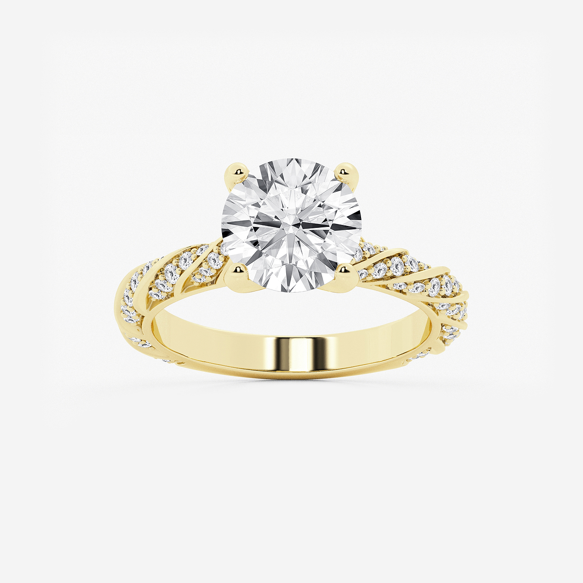3 ctw Round Lab Grown Diamond Ribbon Engagement Ring