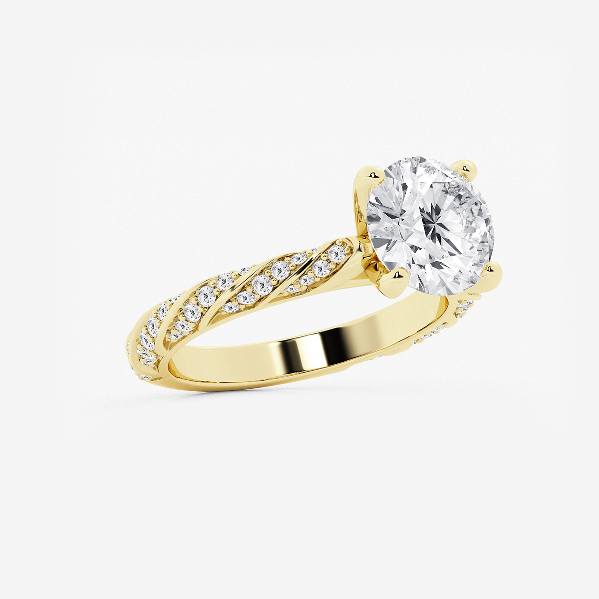 Additional Image 1 for  3 ctw Round Lab Grown Diamond Ribbon Engagement Ring