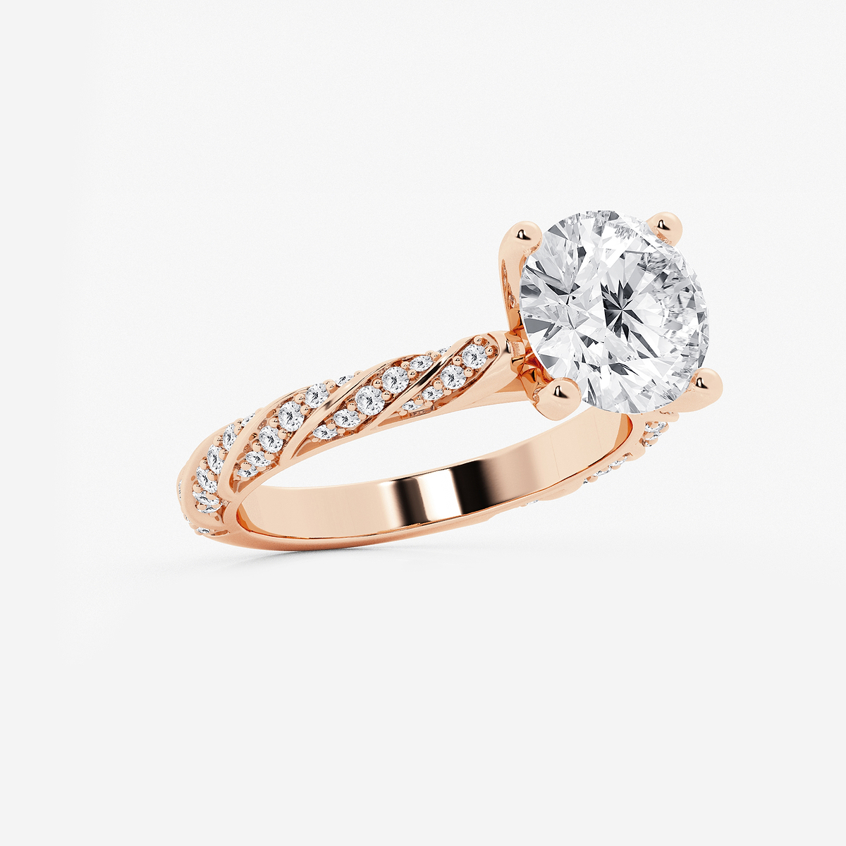 Additional Image 1 for  3 2/5 ctw Round Lab Grown Diamond Ribbon Engagement Ring