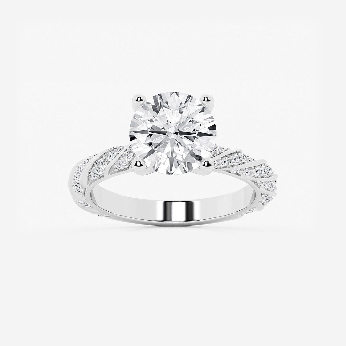 8 2/5 ctw Round Lab Grown Diamond Ribbon Engagement Ring