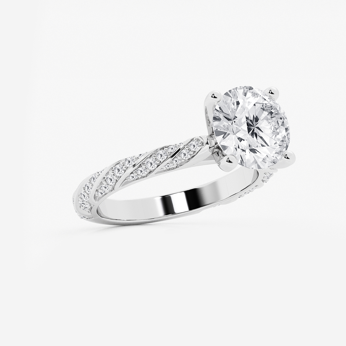 Additional Image 1 for  4 2/5 ctw Round Lab Grown Diamond Ribbon Engagement Ring