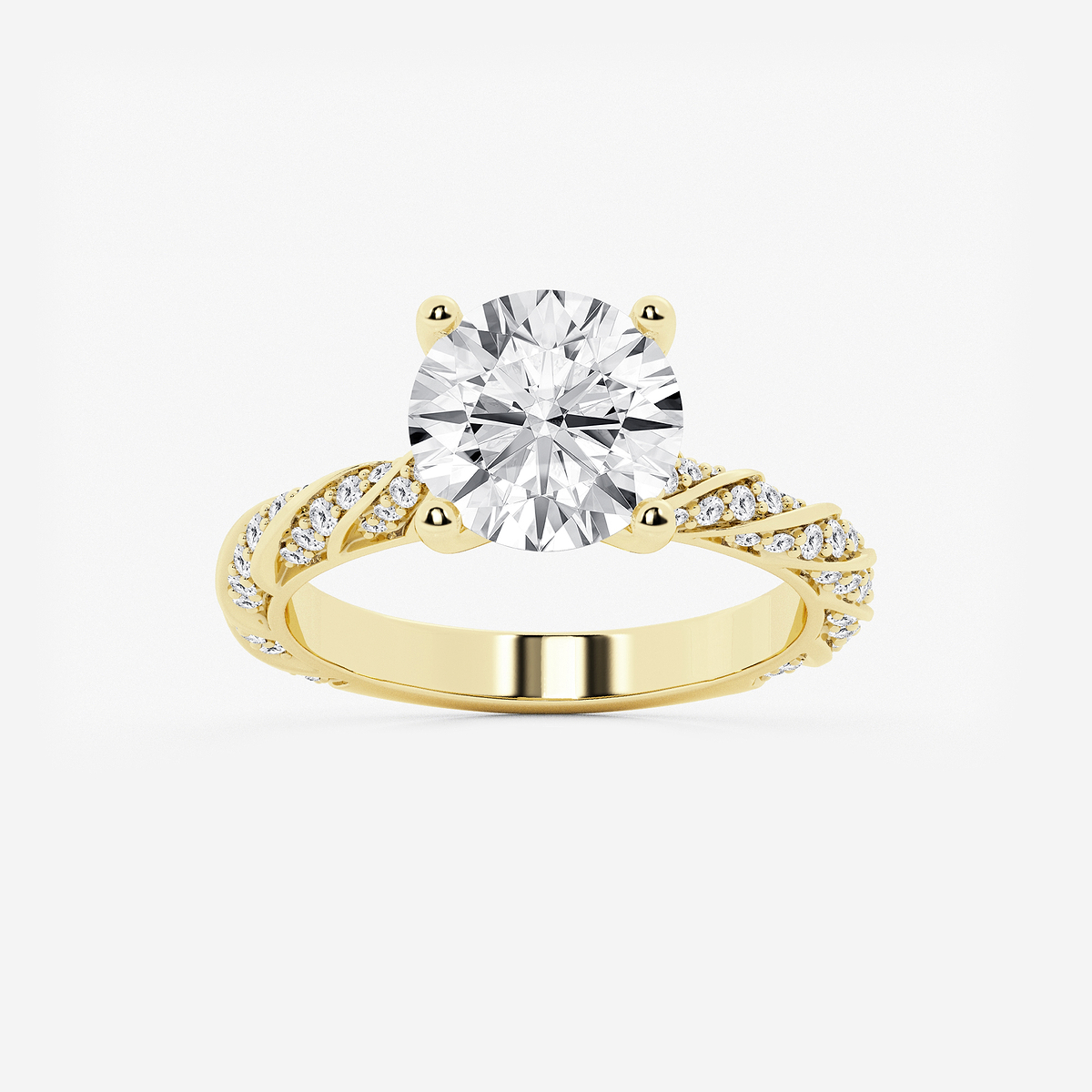 3 2/5 ctw Round Lab Grown Diamond Ribbon Engagement Ring