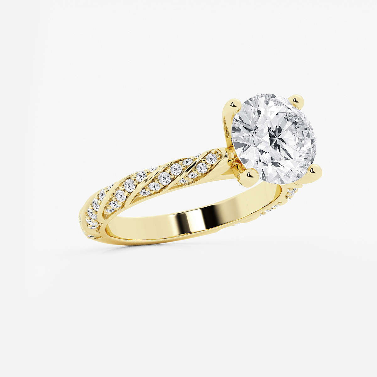 Additional Image 1 for  3 2/5 ctw Round Lab Grown Diamond Ribbon Engagement Ring