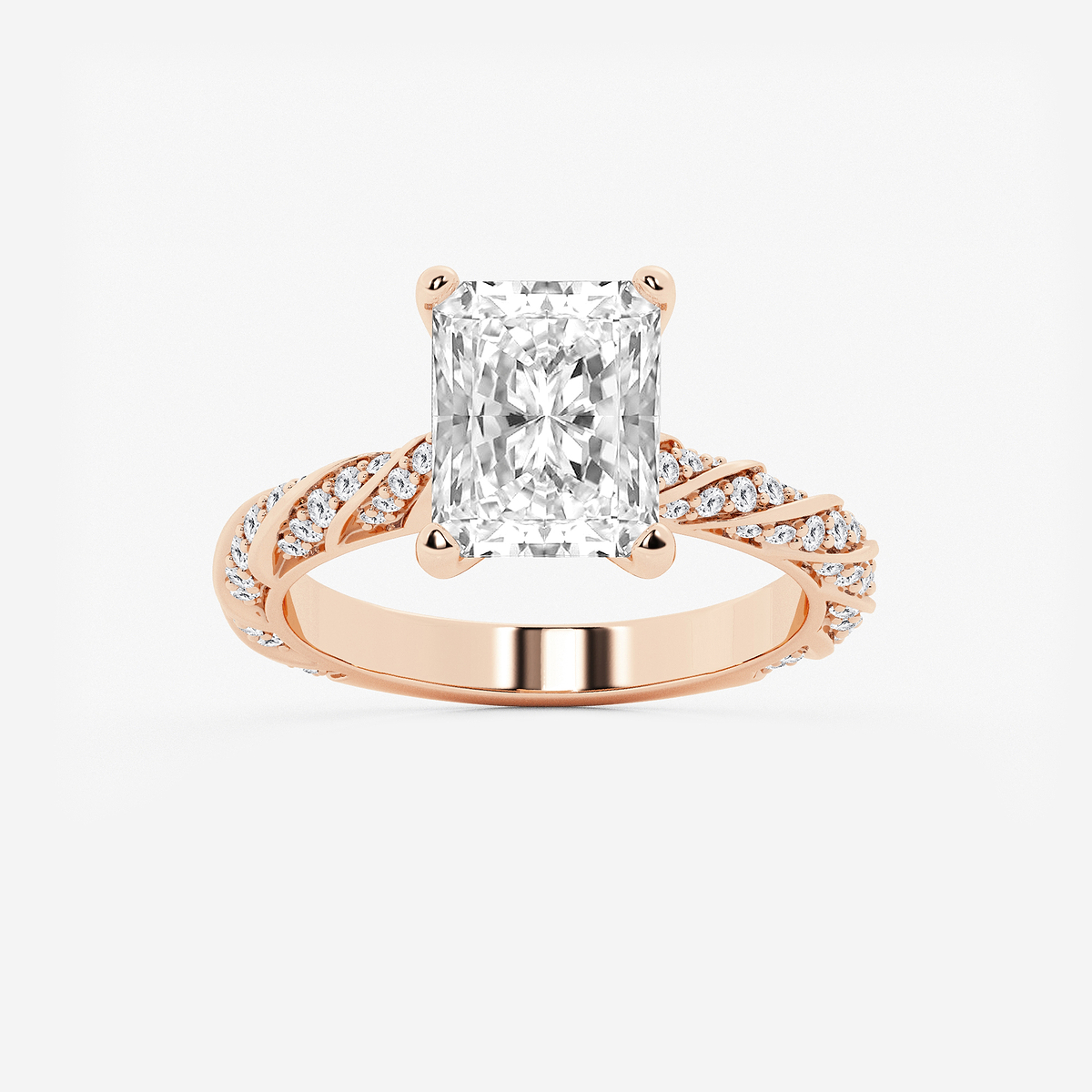 5 2/5 ctw Radiant Lab Grown Diamond Ribbon Engagement Ring