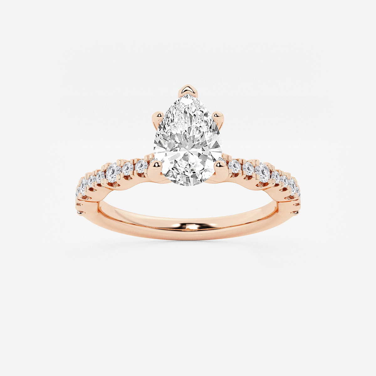 1 1/3 ctw Pear Lab Grown Diamond Station Engagement Ring