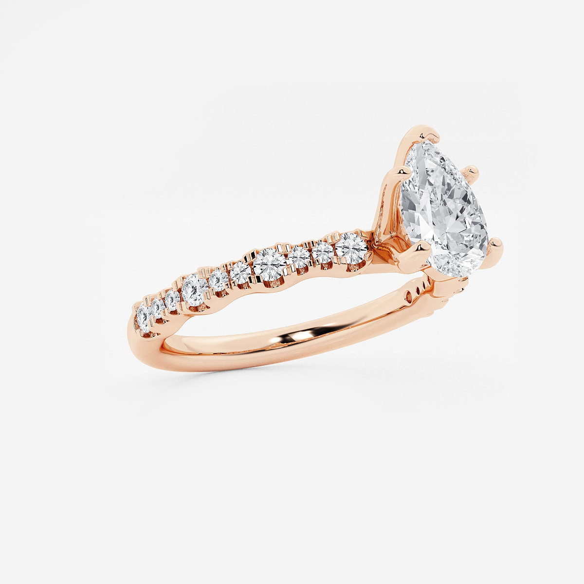 Additional Image 1 for  1 1/3 ctw Pear Lab Grown Diamond Station Engagement Ring