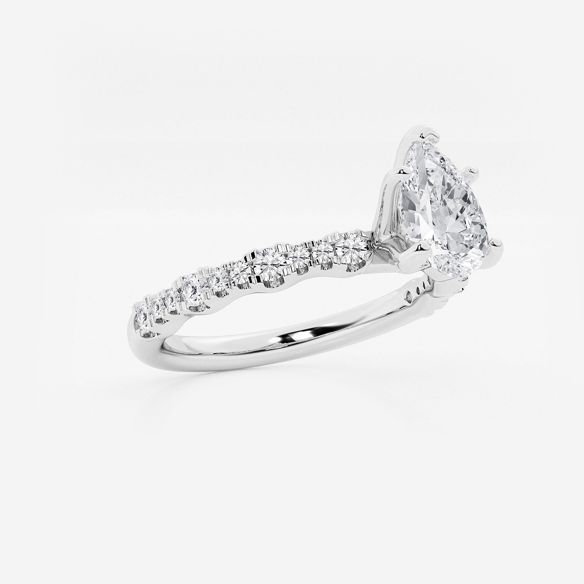 Additional Image 1 for  1 1/3 ctw Pear Lab Grown Diamond Station Engagement Ring