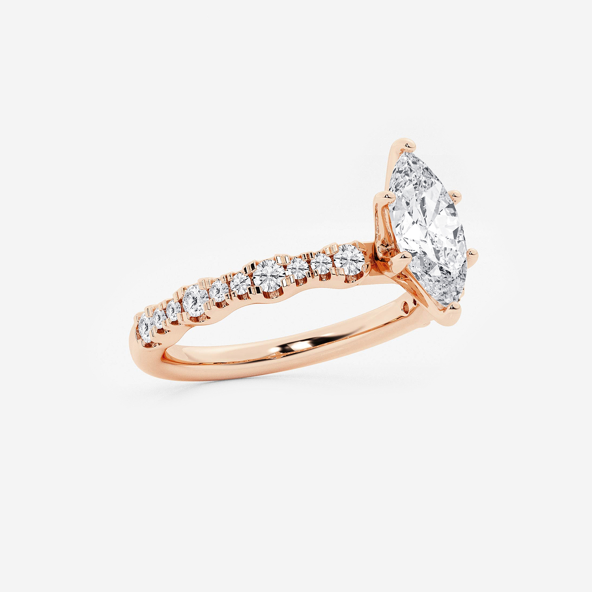 Additional Image 1 for  1 1/3 ctw Marquise Lab Grown Diamond Station Engagement Ring