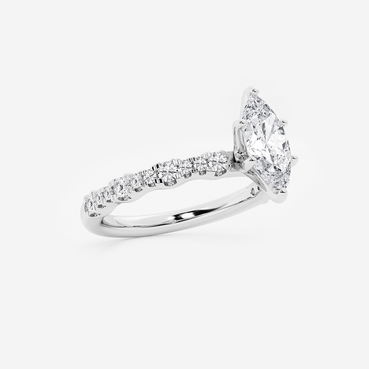 Additional Image 1 for  1 1/3 ctw Marquise Lab Grown Diamond Station Engagement Ring