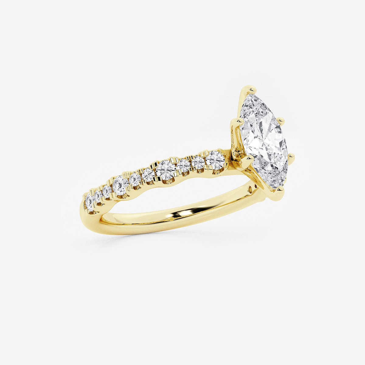 Additional Image 1 for  1 1/3 ctw Marquise Lab Grown Diamond Station Engagement Ring