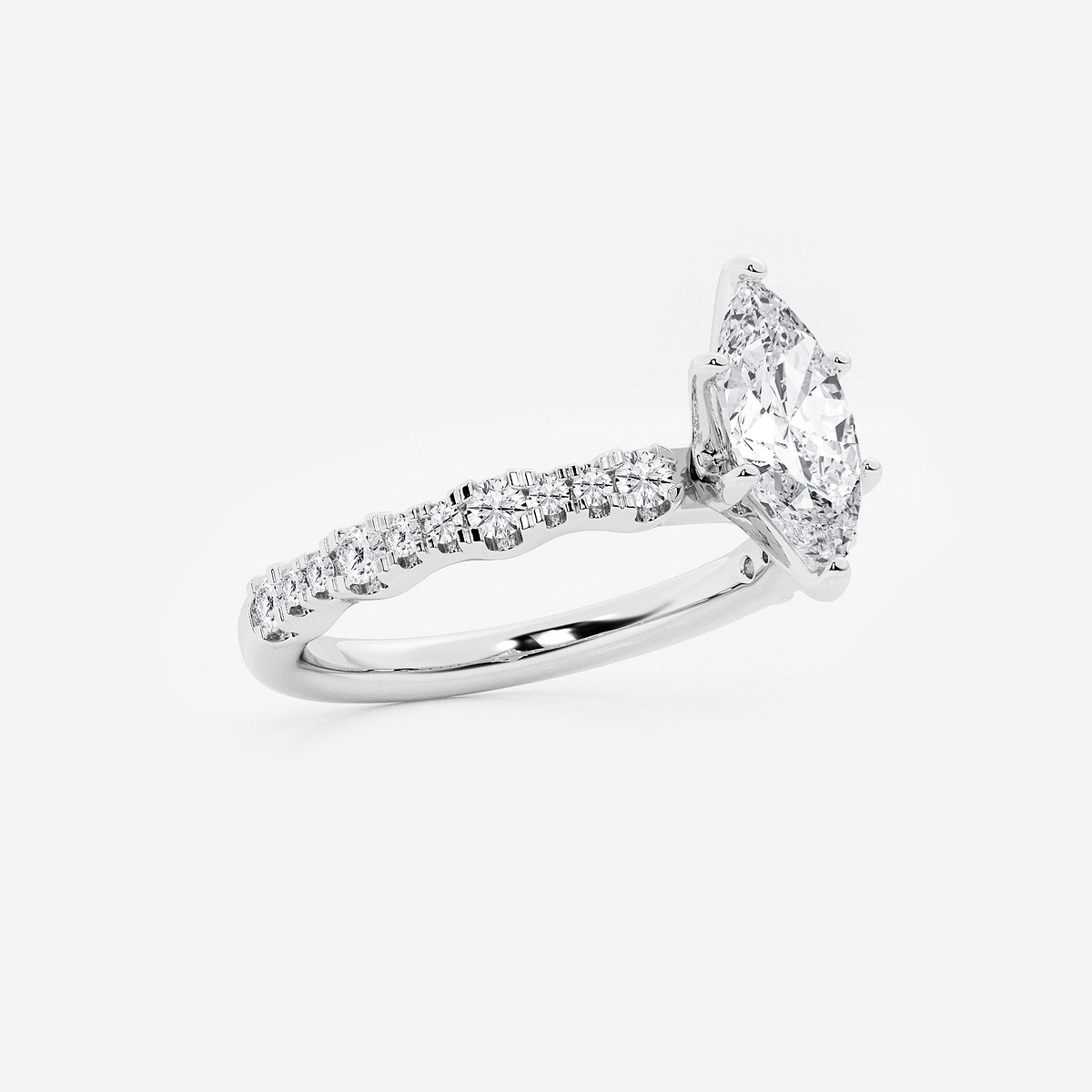 Additional Image 1 for  1 1/3 ctw Marquise Lab Grown Diamond Station Engagement Ring