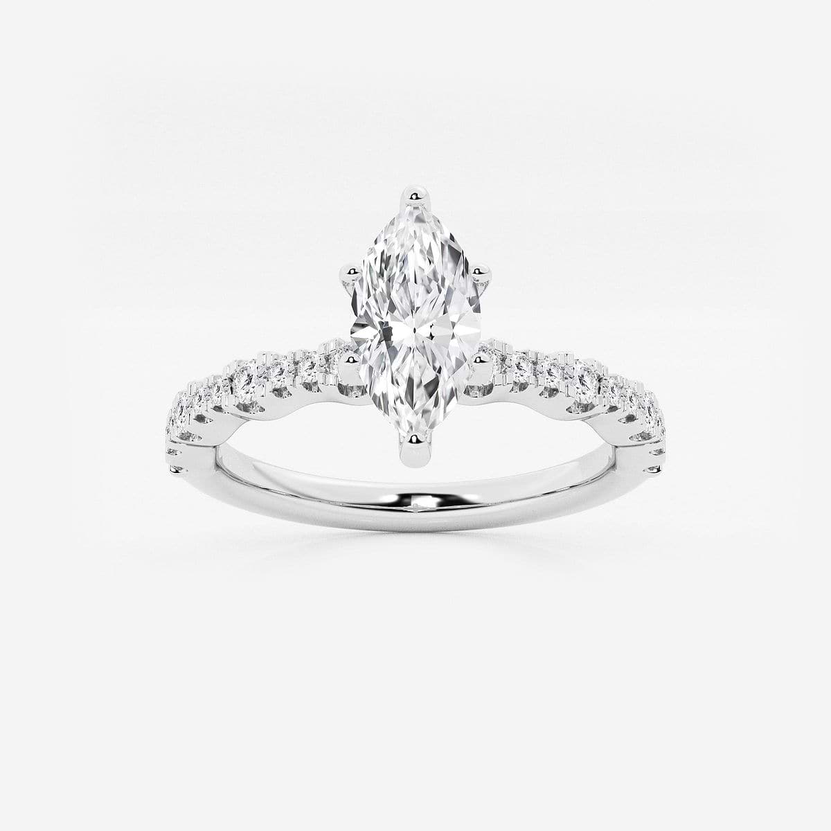1 ctw Marquise Lab Grown Diamond Station Engagement Ring