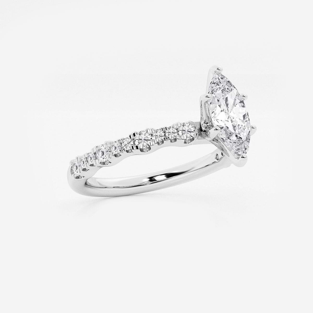 Additional Image 1 for  1 ctw Marquise Lab Grown Diamond Station Engagement Ring