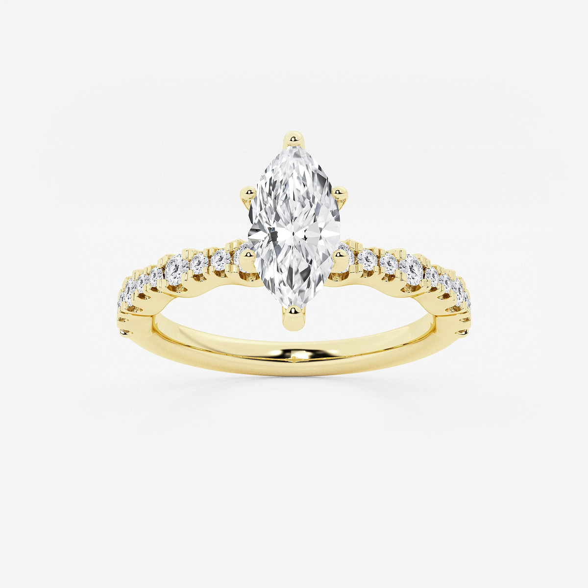 1 ctw Marquise Lab Grown Diamond Station Engagement Ring