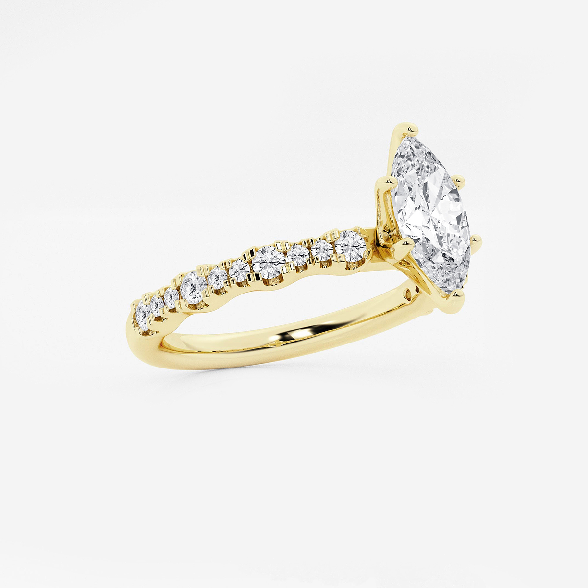 Additional Image 1 for  1 ctw Marquise Lab Grown Diamond Station Engagement Ring