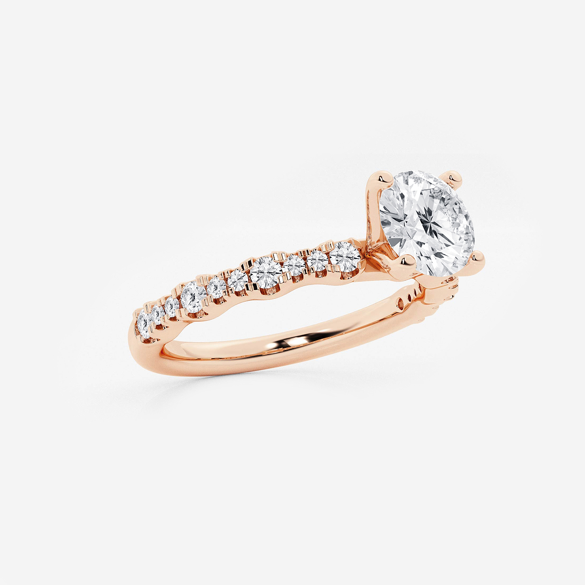 Additional Image 1 for  1 1/3 ctw Round Lab Grown Diamond Station Engagement Ring