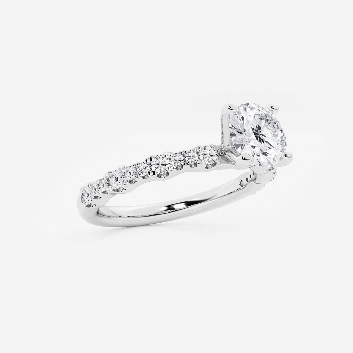 Additional Image 1 for  1 1/3 ctw Round Lab Grown Diamond Station Engagement Ring