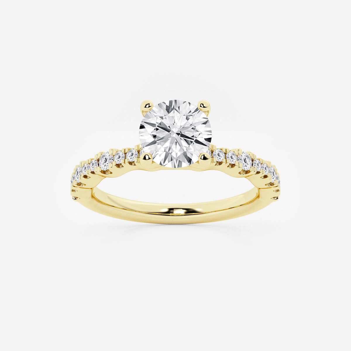 1 1/3 ctw Round Lab Grown Diamond Station Engagement Ring
