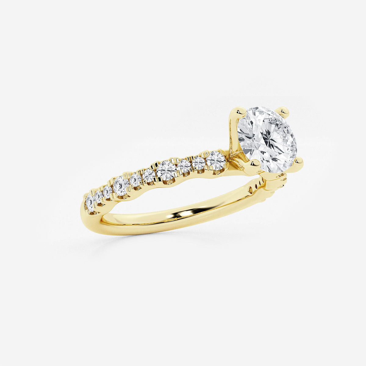 Additional Image 1 for  1 1/3 ctw Round Lab Grown Diamond Station Engagement Ring