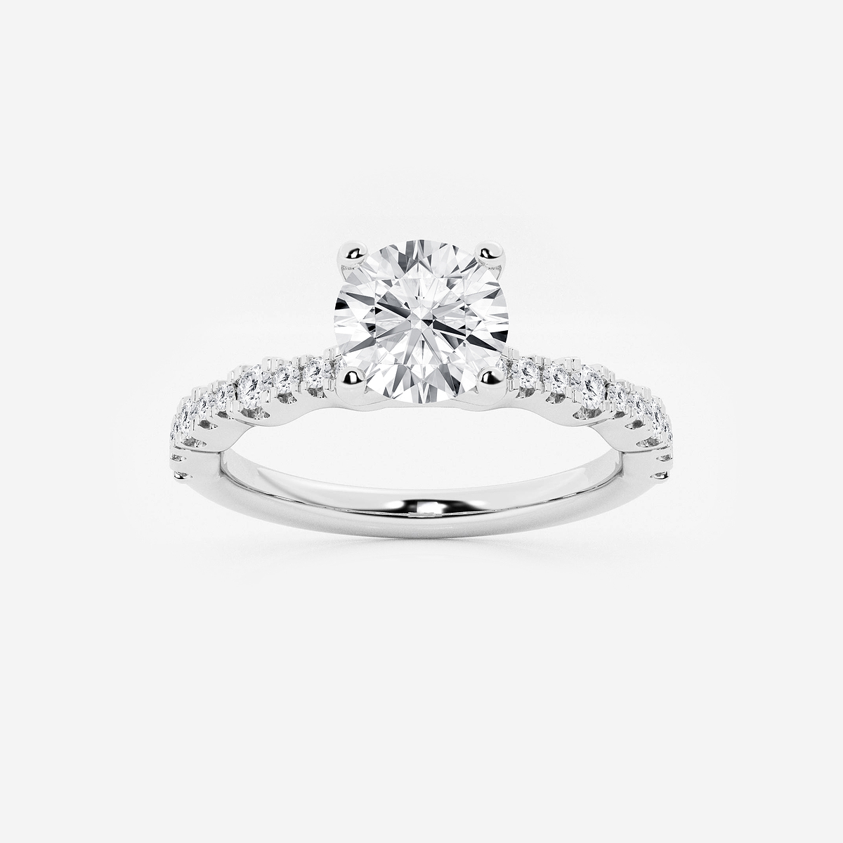 1 1/3 ctw Round Lab Grown Diamond Station Engagement Ring