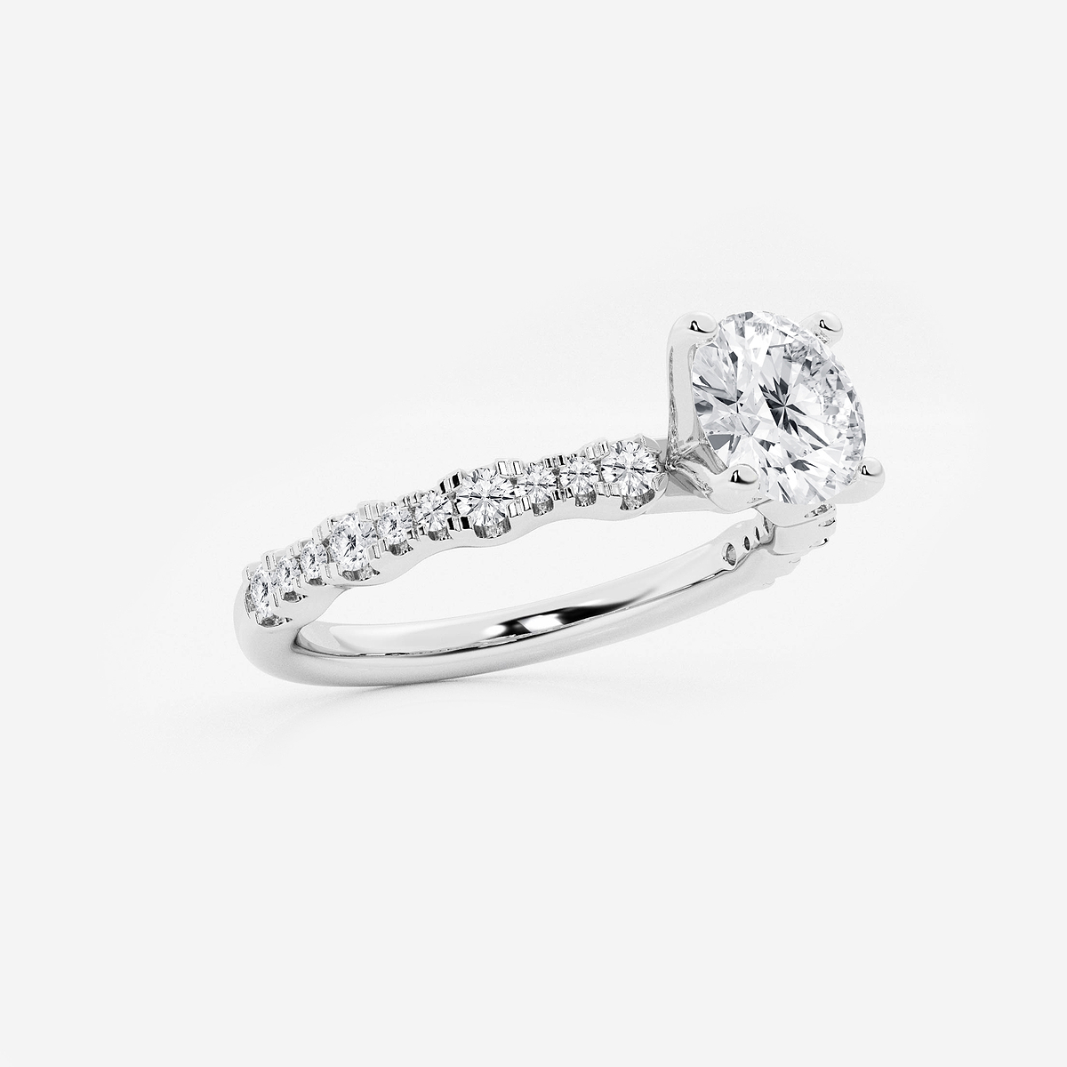 Additional Image 1 for  1 1/3 ctw Round Lab Grown Diamond Station Engagement Ring