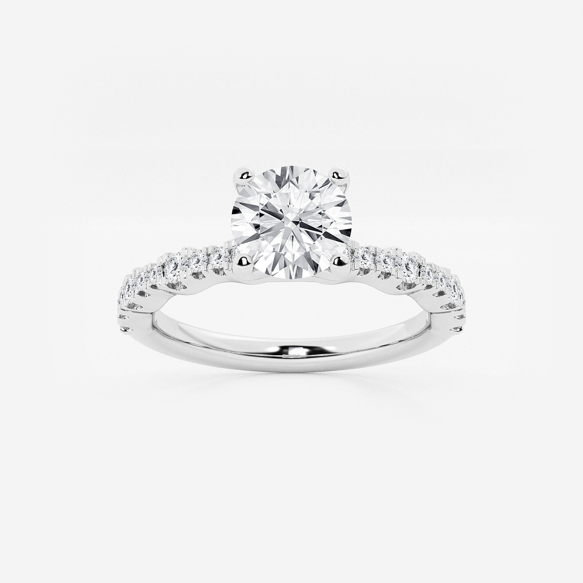 1 ctw Round Lab Grown Diamond Station Engagement Ring