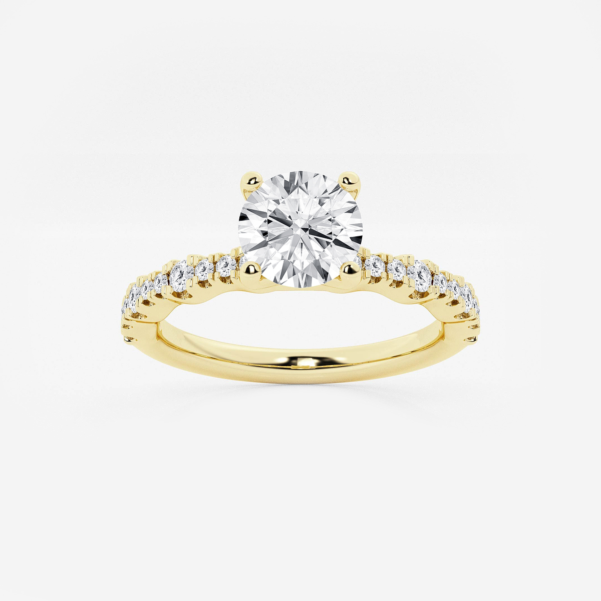1 ctw Round Lab Grown Diamond Station Engagement Ring