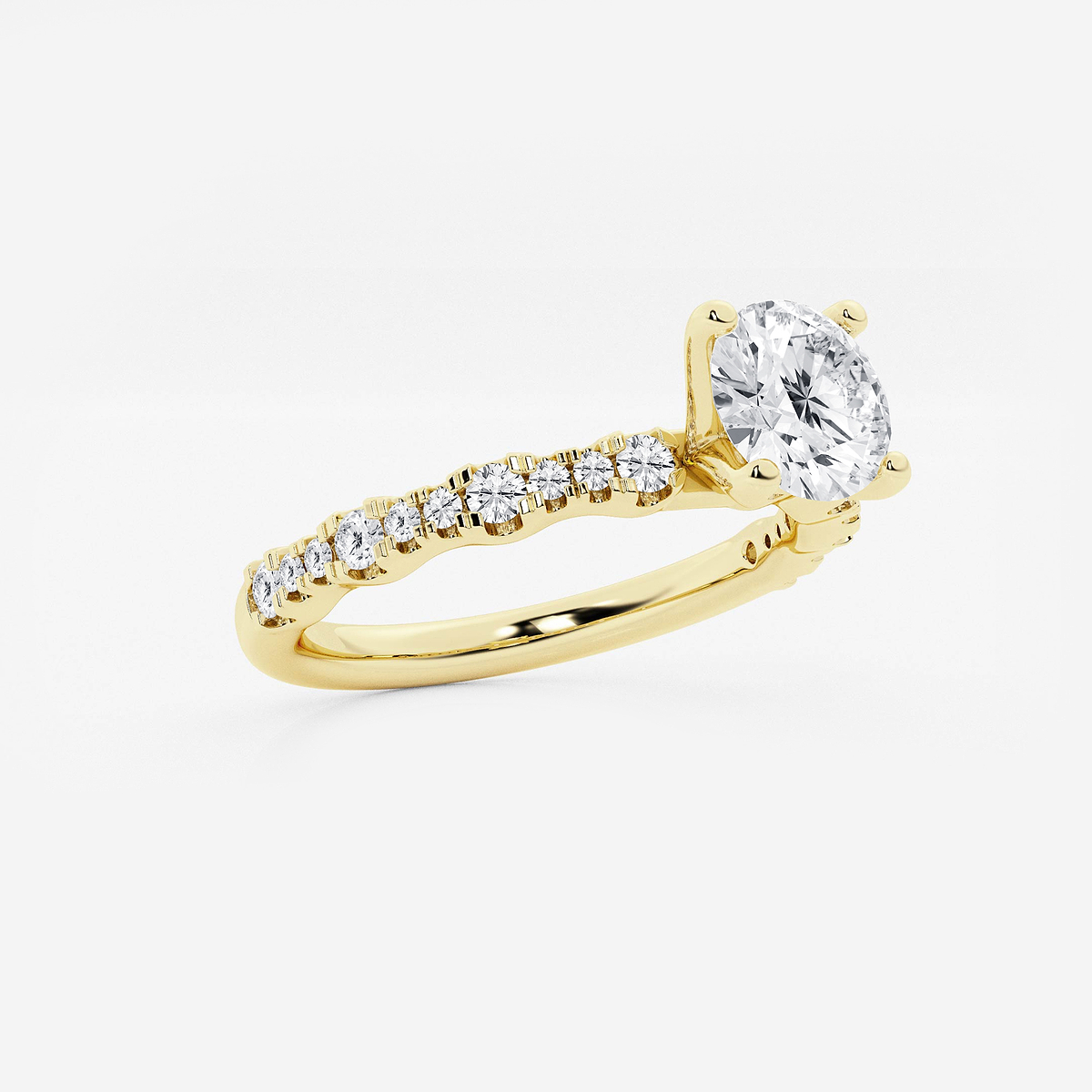 Additional Image 1 for  1 ctw Round Lab Grown Diamond Station Engagement Ring