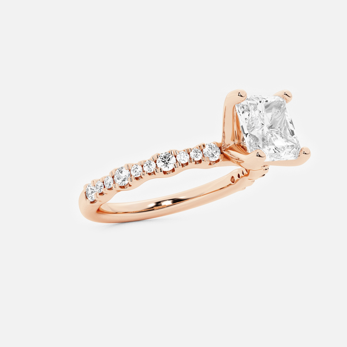 Additional Image 1 for  2 1/2 ctw Asscher Lab Grown Diamond Station Engagement Ring